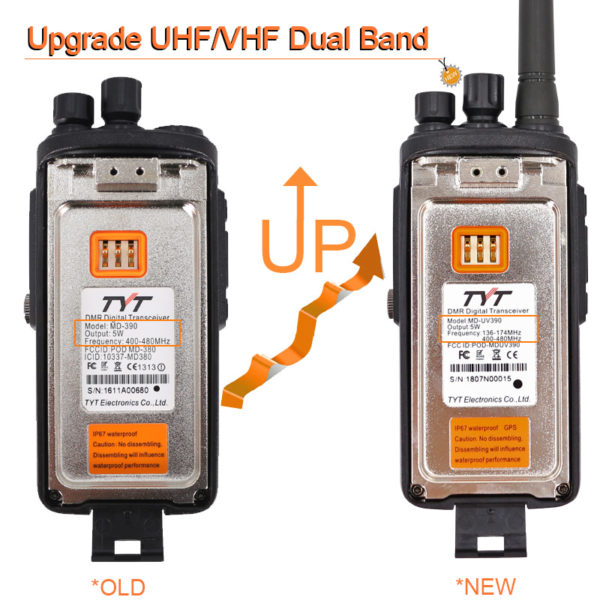 2018 Upgraded GPS TYT MD-UV390 IP67 Waterproof UV Dual Band Handheld DMR Transceiver - Image 2