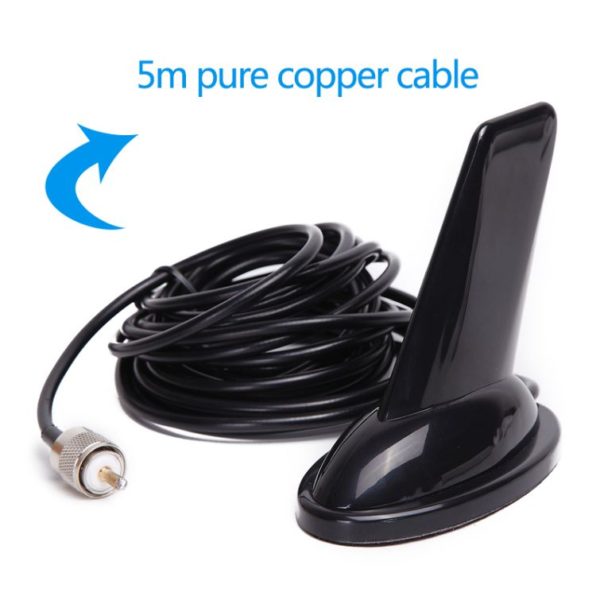 144/430Mhz Dual Band Base Antenna Shark Fin Design with Coaxial Cable Magnetic Mount - Image 4