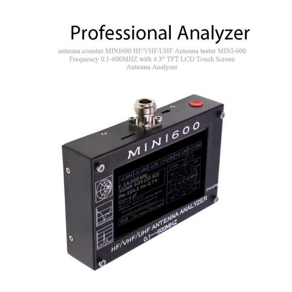 Antenna Counter MINI600 0.1-600MHZ HF/VHF/UHF Antenna tester MINI-600 with 4.3' TFT LCD Touch Screen Antenna Analyzer