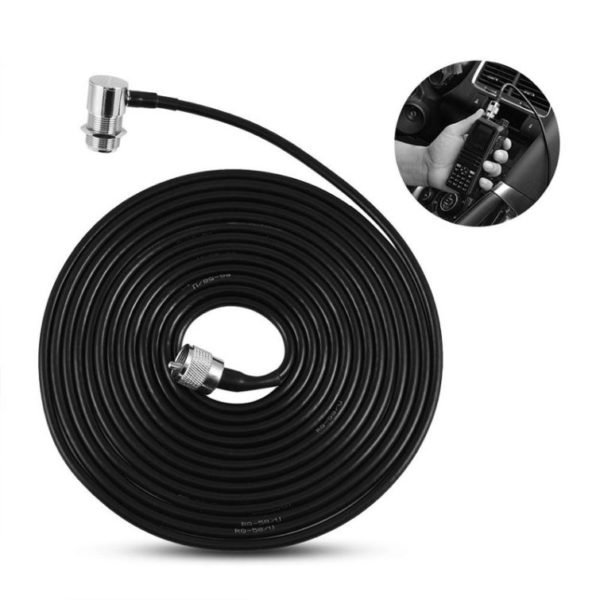 16ft Feeder Line for Kenwood ICOM ALINCO Yaesu Mobile Car Radio Antenna M connector