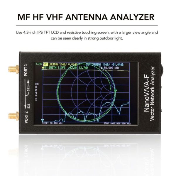 NanoVNA-F VNA SWR Meter Metal Case Vector Network Analyzer 50KHz-1000MHz