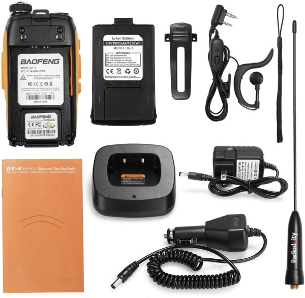 Baofeng GT-3 Mark II VHF UHF Dual-Band FM Ham Two-way Radio Walkie Talkie with Original Remote Speaker - Image 6