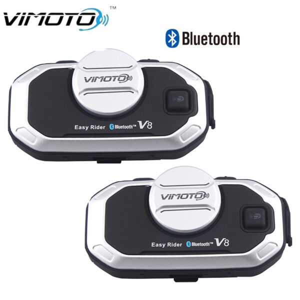 Easy Rider English Version 850mAh 2PCS Vimoto V8 Helmet Bluetooth Intercom Motorbike Stereo BT Headset Headphones For Mobile Phone GPS 2 Way Radios