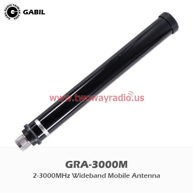 Tram 1113B Black Wideband Mobile Radio Antenna - NMO VHF/UHF Tunable Whip - 21"
