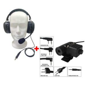 Walkie Talkie High Quality Noise Cancelling Heavy Duty Headset With U94 PTT Cable