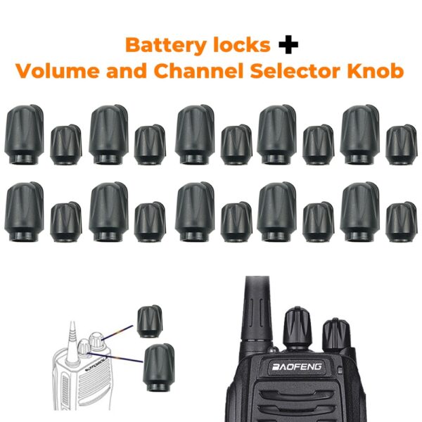 20sets Volume Knobs Channel Knobs Battery Locks for BaoFeng BF-888s Walkie Talkie - Image 5