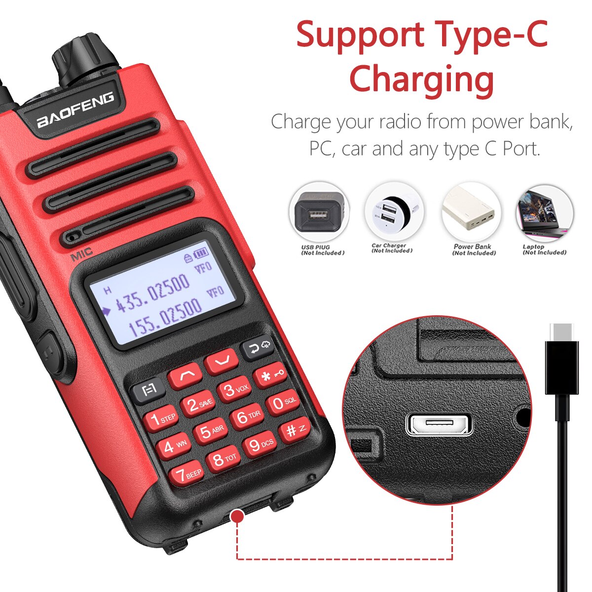 Baofeng UV-13 PRO Walkie Talkie 10W 8800mAh High Power 999 Channel