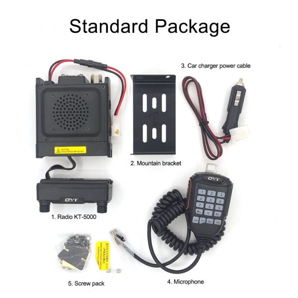 QYT KT-5000 25W Mini Radio Stations 10KM Dual Band 136-174/400-480MHZ Car Walkie Talkie with Separable Panel - Image 6
