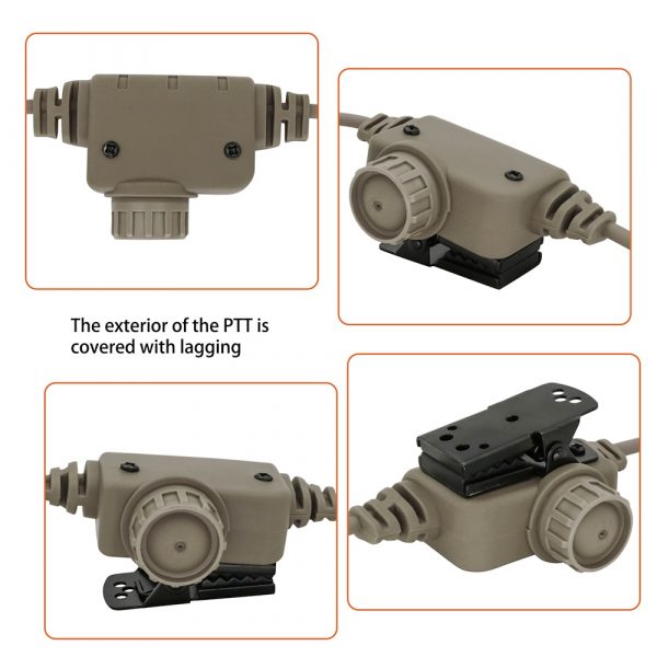 Tactical Headset U94 PTT RAC with 6 Pin Connector for AN/PRC 148 & PRC 152 Walkie-talkie - Image 2