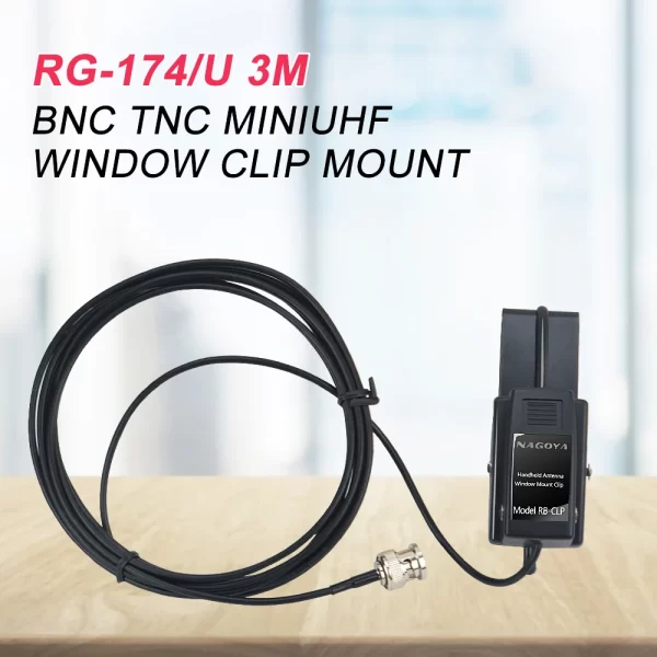 Nagoya 3M RG-174U Cable Window Clip Mount Antenna Mounting Bracket RB-CLP BNC Mount for Portable Two Way Radio - Image 3