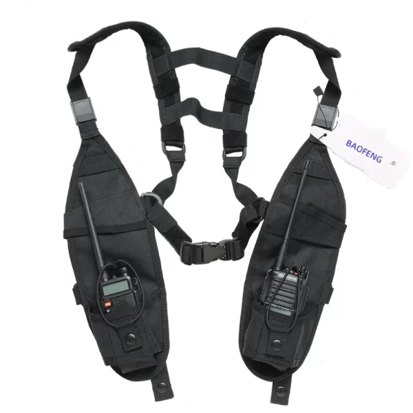 Functional Tactical Pouch Chest Bag Double Shoulder Chest for TYT Baofeng BF-888S UV-5R UV-13 UV-9R PRO Walkie Talkie Radio - Image 6