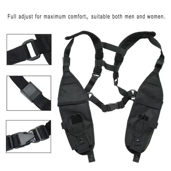 Functional Tactical Pouch Chest Bag Double Shoulder Chest for TYT Baofeng BF-888S UV-5R UV-13 UV-9R PRO Walkie Talkie Radio - Image 5