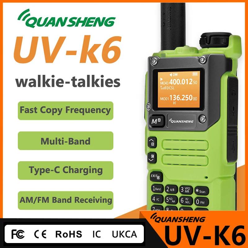 thumbnail image 2 of Quansheng UV-K6 Ham Radio Walkie Talkies 2 Pack - Long Range Dual Band With NOAA Weather & Type-C Charging 2 of 14