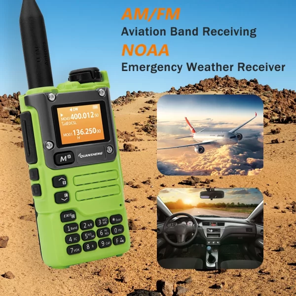 Quansheng UV-K6 Walkie Talkie 5W Green Air Band Type C Charge UHF VHF DTMF FM 50-600MHz NOAA Wireless Frequency Two Way CB Radio - Image 3