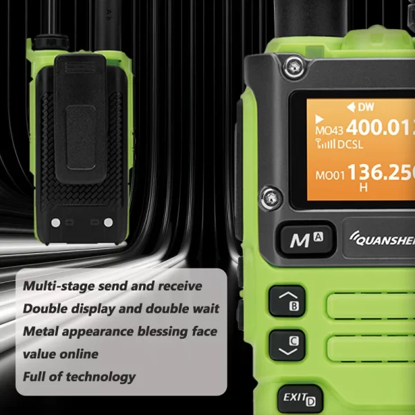 Quansheng UV-K6 Walkie Talkie 5W Green Air Band Type C Charge UHF VHF DTMF FM 50-600MHz NOAA Wireless Frequency Two Way CB Radio - Image 4