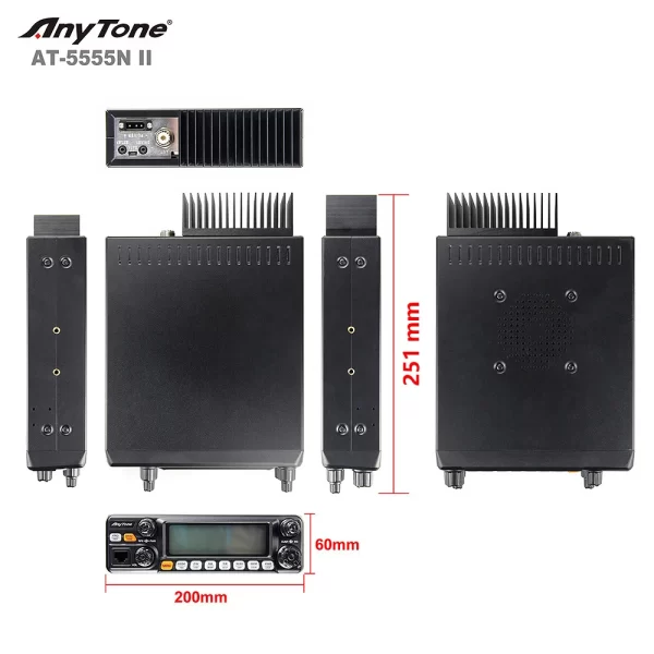 AnyTone AT-5555N II 28.000-29.700MHz 10 Meter Radio 40 Channel AM/FM/SSB/LSB/USB Mode Mobile CB Radio - Image 4