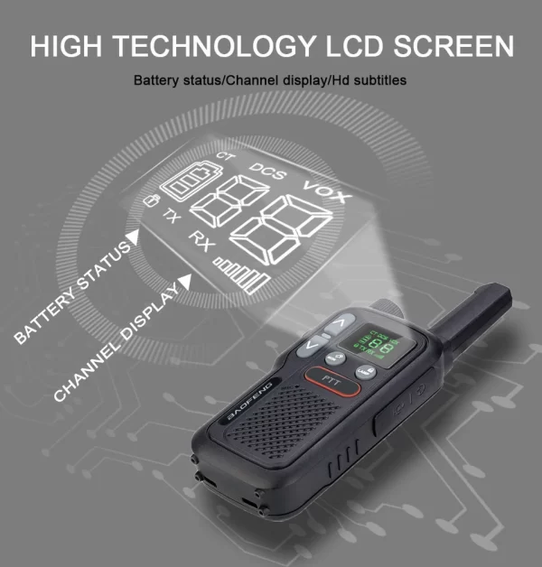 2pcs/pair Baofeng T18 Licence Free Mini FRS PMR Handheld Radio - Image 5