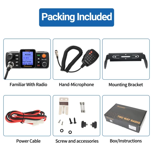 WOUXUN KG-M70 25W Mobile Base Radio UHF/VHF Dual Band 999CH Cross Band Repeater Mode Long Range Car Vehicle Two way Radio - Image 6