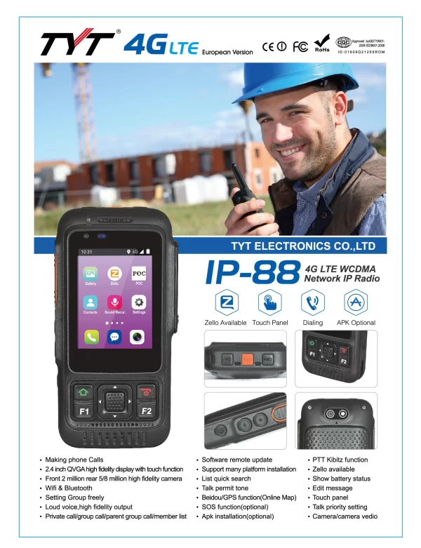 TYT IP-88 4G LTE POC Zello Long distance conversation Two way Radio multi-platform support for Google Play - Image 4