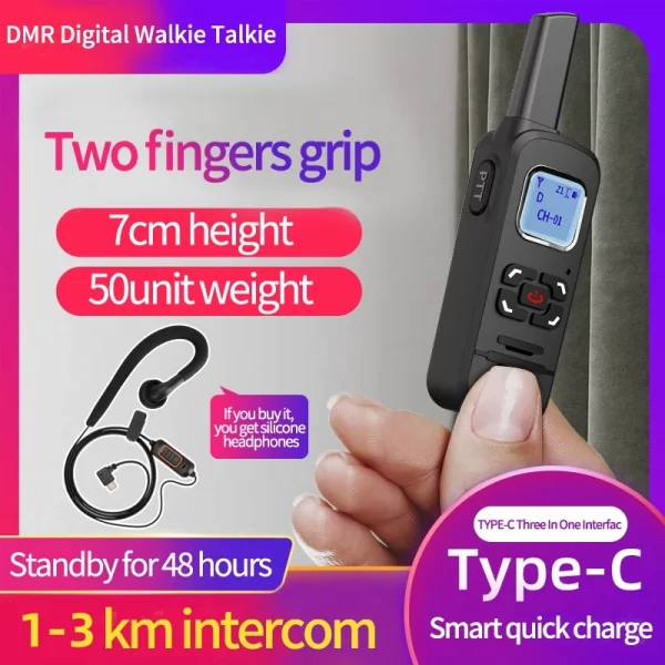 Long Range Single Band Mini DMR Digital/Analog Walkie Talkie Dual Time Slot Ham Radios - Image 3