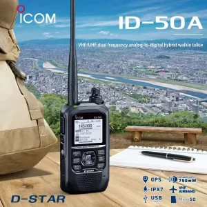 ICOM ID-50A Handheld Walkie Talkie GPS D-STAR Digital Outdoor IPX7 Waterproof Radio