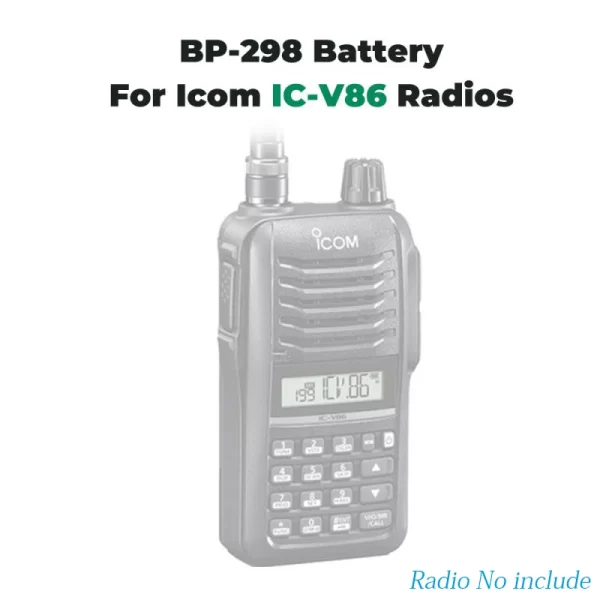7.2V 2250mAh Replacement Battery BP-298 for Walkie Talkie Icom IC-V86 radios with Belt Clips - Image 3