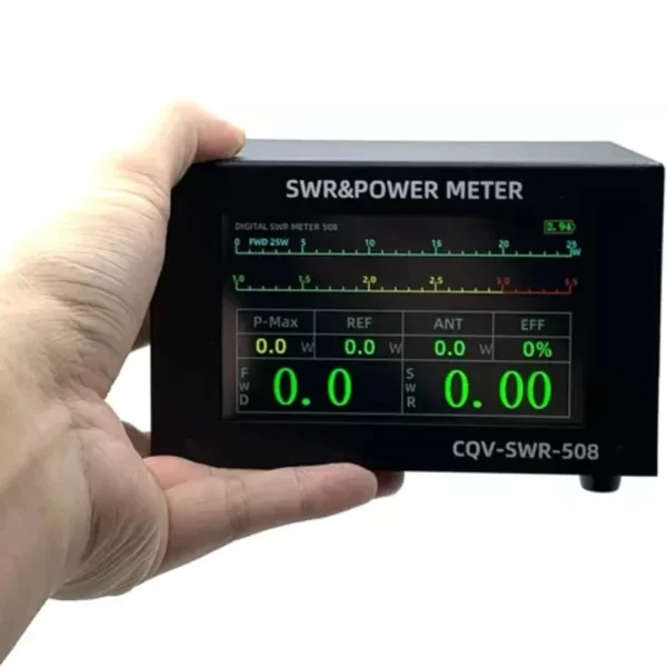 SWR Power Meter CQV-SWR-508 200W Digital Standing Wave Meter Work from 1.8-54Mhz 4.3-inch IPS Color LCD display