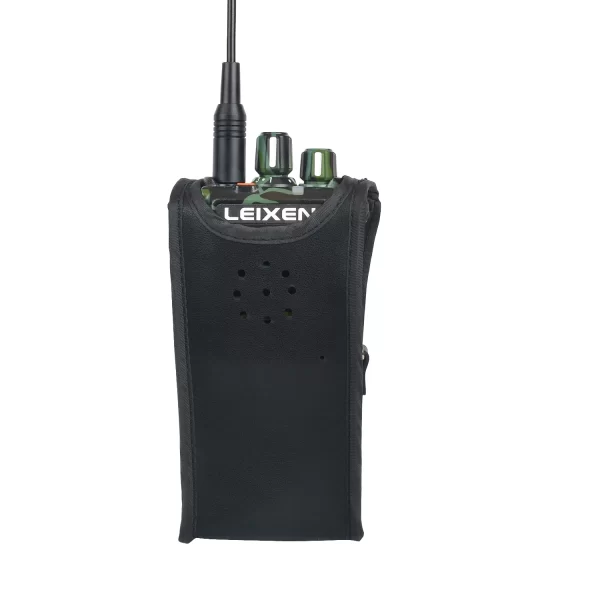 Leather Holster Walkie Talkie Bags case Artificial Carry Pouch with Adjustable Strap for LEIXEN VV-25 NOTE 25W Ham Radio