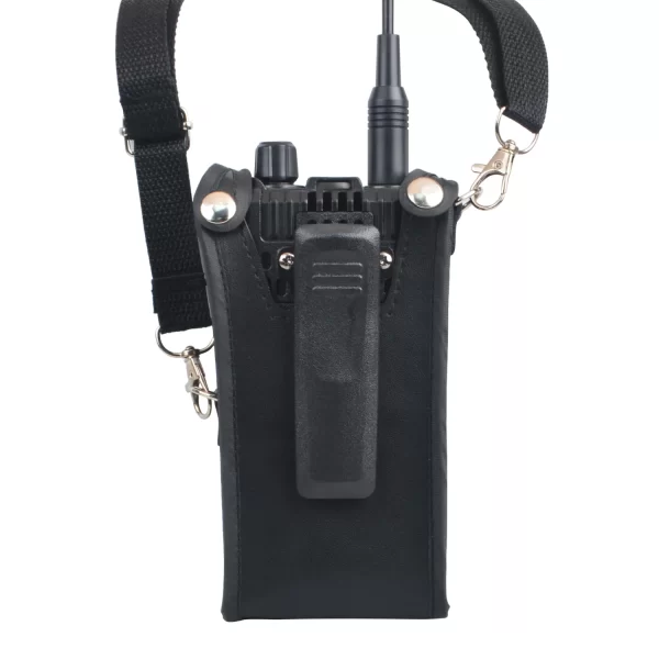 Walkie Talkie Holster Carry Case Artificial Soft Leather Pouch with Adjustable Strap for Leixen UV-25D Portable Two Way Radio - Image 2