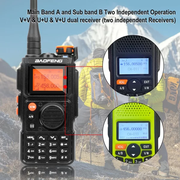 Baofeng K6 Ham Two way Radios 2M 70CM Air Band VHF UHF Dual Wait Multi-Band Wireless Frequency Copy Noise Cancellation 999Ch FM - Image 5