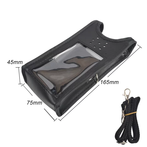 Walkie Talkie Holster Carry Case Artificial Soft Leather Pouch with Adjustable Strap for Leixen UV-25D Portable Two Way Radio - Image 3
