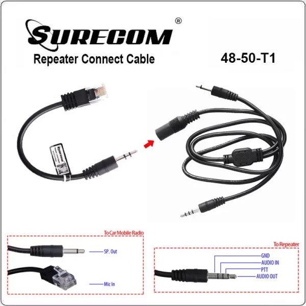 48-50-T1 Repeater Controller Cable for TYT WACCOM MOBILE TH-9000 TH-9000D Mobile Radio Line Work with Surecom Box