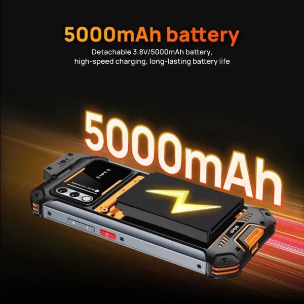 UNIWA W999 ATEX Rugged Smartphone Explosion-proof 4G 6.3 inch FHD LCD Mobile Phone Walkie Talkie 8GB 128GB Andriod 11 IP68 Waterproof 5000mAh NFC Cellphone - Image 5