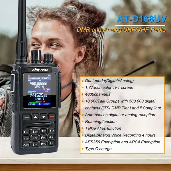 Newest Anytone AT-D168UV Digital DMR Handheld 2 ways Radio - Image 2
