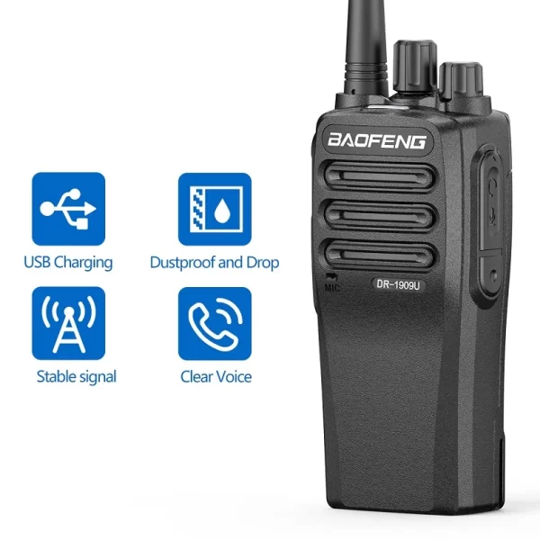 Baofeng DR-1909U DMR Handheld Digital Analog UHF Wireless Walkie Talkie 5W 2800mAh Battery IP67 Dust-proof Anti-fall