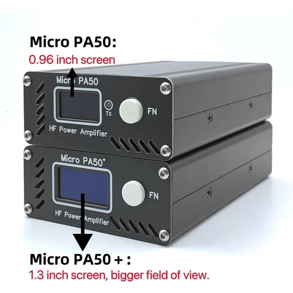 New Micro PA50+ (PA50 Plus) 50W 3.5MHz-28.5MHz 1.3inch OLED Screen Intelligent Shortwave HF Power Amplifier SWR Meter LPF Filter - Image 2