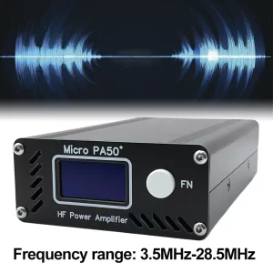 New Micro PA50+ (PA50 Plus) 50W 3.5MHz-28.5MHz 1.3inch OLED Screen Intelligent Shortwave HF Power Amplifier SWR Meter LPF Filter