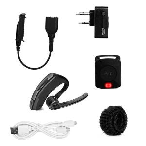 Wireless K-Head Bluetooth PTT Mic Headset with Change Cable Adapter For Baofeng UV-5R UV-82 A58 UV-XR GT-3WP UV-9R Plus Radio