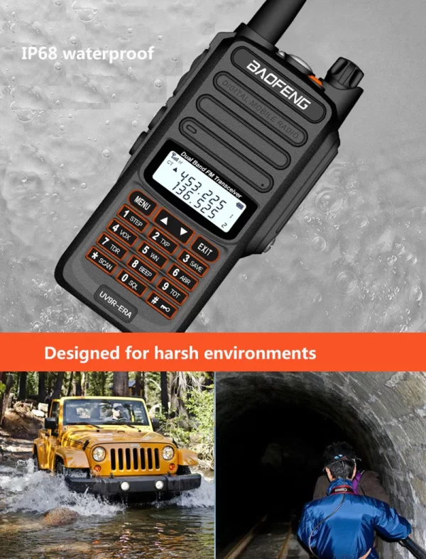 2025 IP68 waterproof baofeng uv 9r plus 20w ERA walkie talkie long range 30km car cb ham radio hf transceiver UHF radio station - Image 6