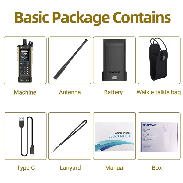 New BAOFENG UV-32 GPS Walkie Talkie Bluetooth Phone APP Programming 1000CH Multi Band Type-C Long Range Upgraded UV-5R Ham Radio - Image 6