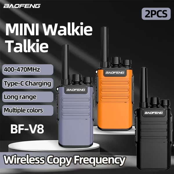 2pcs/lot Baofeng BF-V8 UHF Mini Portable Transceiver Free Shipping