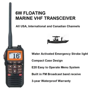 YAESU HX210 HX210E VHF Marine floating handheld radio IPX7 Waterproof transceiver with Standard Horizon SBR-23Li walkie talkie battery
