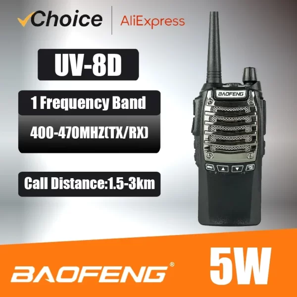 UV8D Baofeng Radio UV-8D 5Watt 16Channels FM Portable Two-way Radio - Image 2