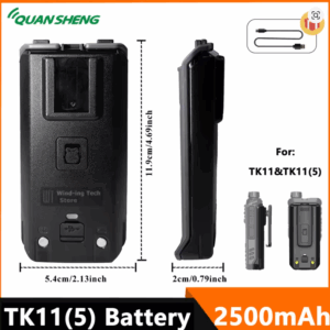 Quansheng TK11(5) Radio Battery Back Clip 2500mAh Type-C Charging
