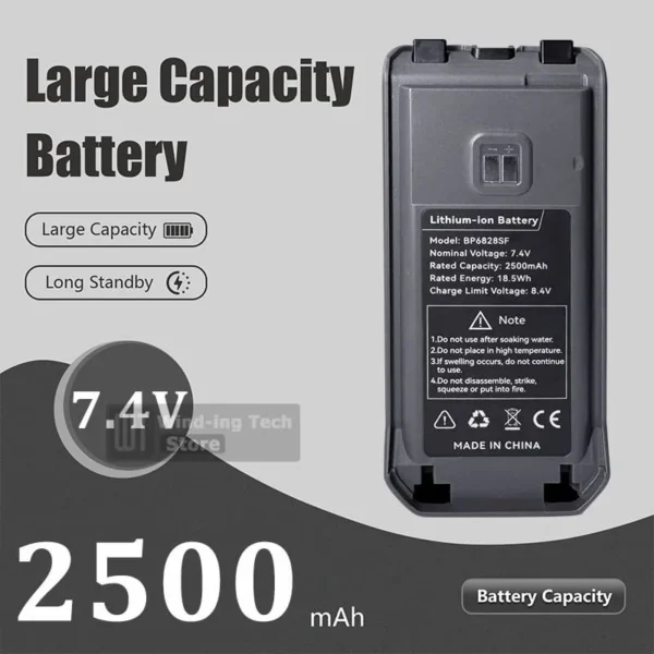 Quansheng TK11(5) Radio Battery Back Clip 2500mAh Type-C Charging - Image 2