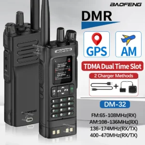 3Colors BAOFENG DM-32 DMR Digital Walkie Talkie GPS Dual Mode Analog TDMA Dual Time Slot Air Band APRS Digital Call for UV-5R UV-32 Ham Radio