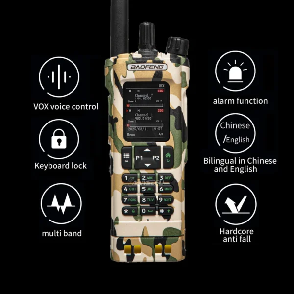 Baofeng DM-32 Digital Camouflage GPS 10W Multi Band Wireless Copy Frequency DMR For Bluetooth Programming Long Range Ham Radio - Image 5