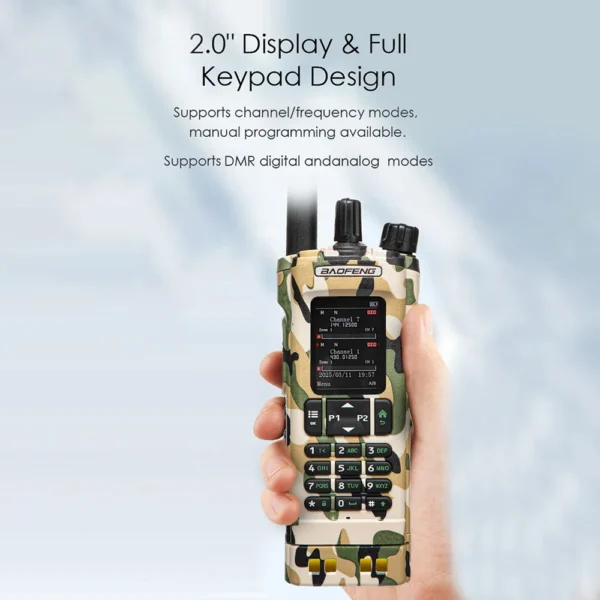 Baofeng DM-32 Digital Camouflage GPS 10W Multi Band Wireless Copy Frequency DMR For Bluetooth Programming Long Range Ham Radio - Image 4