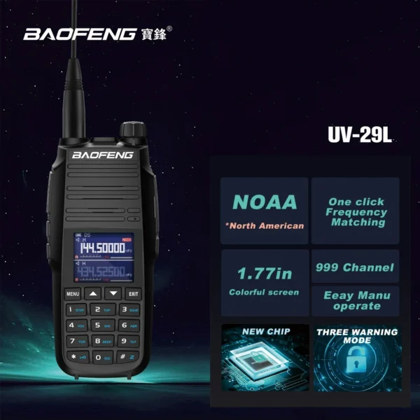 Baofeng UV-29 Pro Max Walkie Talkie NOAA 999 Channel Two Way Radio Long Range Type-C Charging Display Radio - Image 3