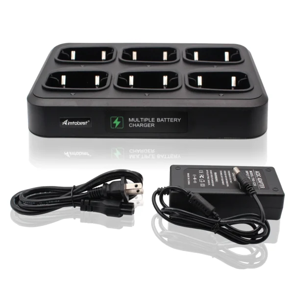 Six-Way Multi Desktop Charger for HYTERA HYT Radio TC-508 TC-446S TC-518 TC-580 TC-500S TC-585 TC-560 TC-510